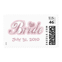 Cursive Bride Pink Custom Postage Stampe