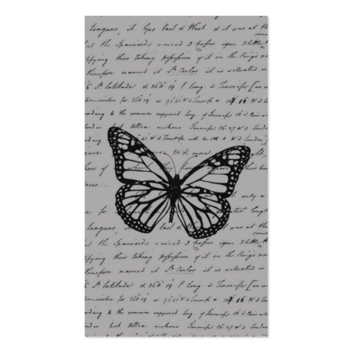Cursive Butterfly Business Card (back side)