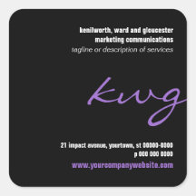 Cursive Lilac Monogram Promotional Sticker