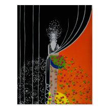 Curtain Fashion Plate ~ Postcard / Invitation