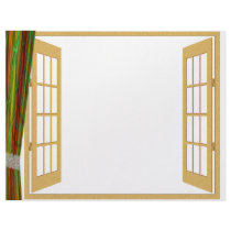 Curtain with Window letterhead by mohsenart Curtain with Window letterhead
