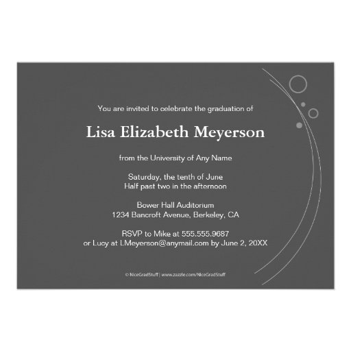Curve & Dots Graduation: Custom Green Custom Announcement