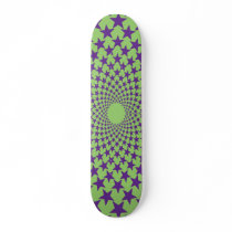 Curved Stars (Purple/Green) Skateboard Deck