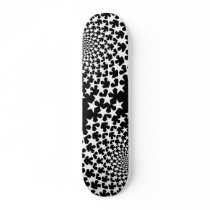 Curved Stars (White/Black) Skateboard Deck