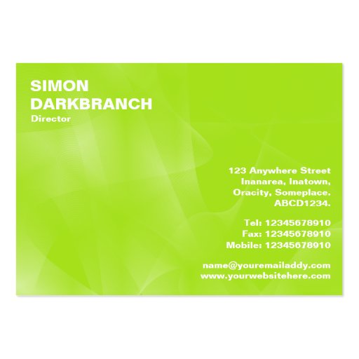 Curves II Green Business Cards (back side)