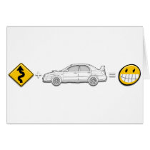 Curves, Subaru, equals fun cards