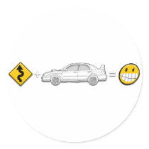 Curves, Subaru, equals fun stickers