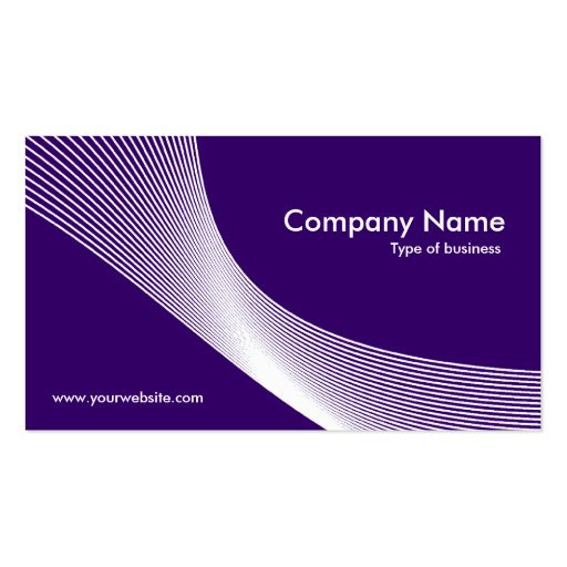Curves - White on Deep Purple 330066 Business Cards (front side)
