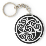 Curvy Black & White Key Chain