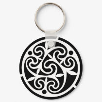 Curvy Black & White Key Chain keychains