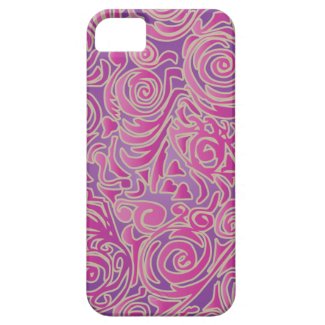 Curvy Lines Batik Pink iPhone 5 Case