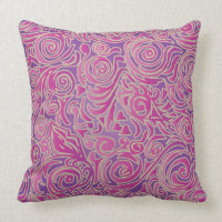 Curvy Lines Batik Pink Pillow