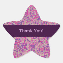 Curvy Lines Batik Pink Star Sticker