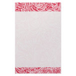 Curvy Lines Batik Red Stationery