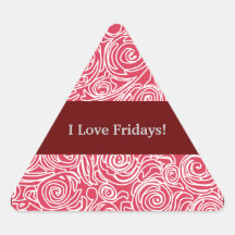 Curvy Lines Red Triangle Sticker