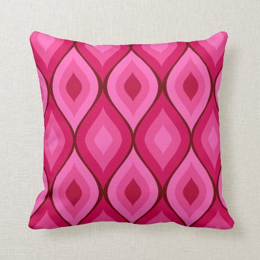 Curvy Oval Geometric Fuchsia Hot Pink Throw Pillows Zazzle 