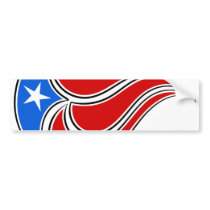 Curvy Puerto Rico Flag Design Bumper Sticker