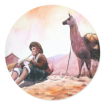 Cusco Peru Llama Picture Round Stickers