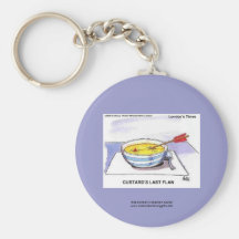 Custards Last Flan Funny Cartoon Key Chain