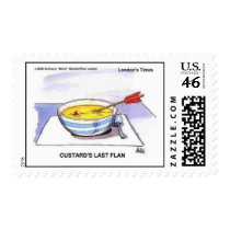 Custards Last Flan Funny Real Postage Stamps