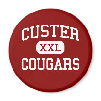 Custer - Cougars - High - Milwaukee Wisconsin magnets by customteamsportswear Custer - Cougars - High - Milwaukee Wisconsin magnets