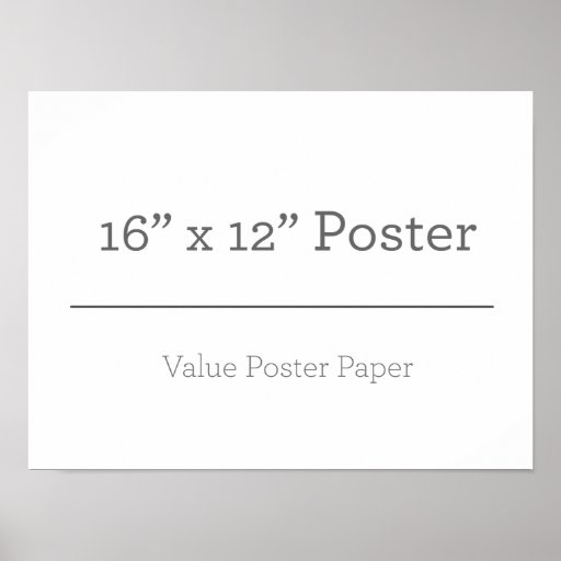 16" x 12", Value Poster Paper (Matte)