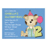 Custom 2nd Birthday Puppy Dog Personalized Announcement