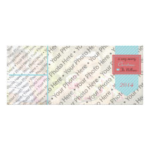 Custom 3 Photo Christmas Holiday Greeting Card