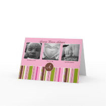 Custom 3 Picture Announcement - Pink cards by thebabystore Custom 3 Picture Announcement - Pink cards