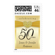 Custom 50th Anniversary Party Invitation Postage