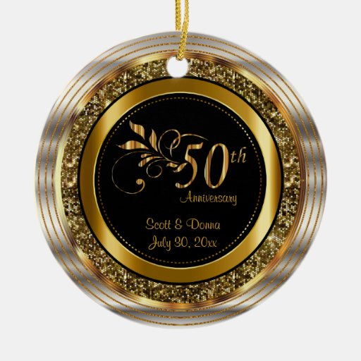 Custom 50th Golden Anniversary Ceramic Ornament Zazzle
