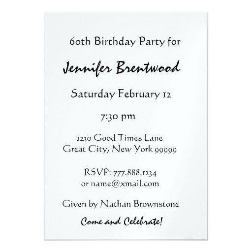 Custom 60th Birthday Party Metallic Custom Invite