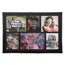 Custom 6 Photo Collage Fabric Placemat