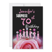 Custom 70th SURPRISE Birthday Party Invitation