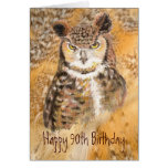 Custom 90th Birthday,  Owl Wild & Crazy Card