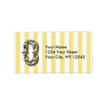 Custom Address Label Monogram Letter O With Yellow