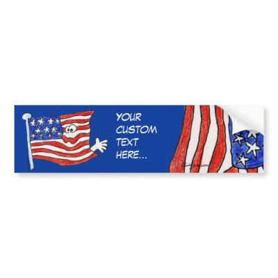 Custom Bumper Stickers on Create Your Custom American Flag Personalized Bumper Sticker With This