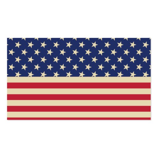 Custom American Flag Business Card Template (back side)