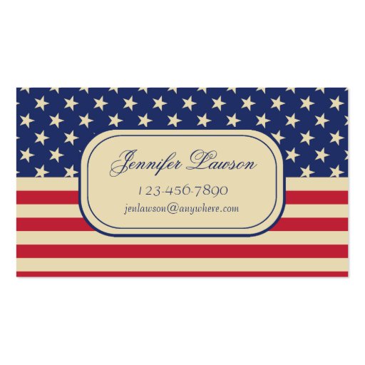 Custom American Flag Business Card Template (front side)