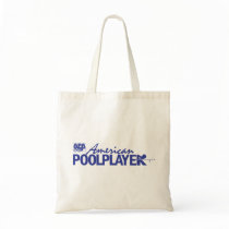 Custom American Pool Player - Blue Tote Bags