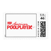Custom American Pool Player - Red Postage Stamp