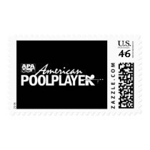 Custom American Pool Player - White Postage Stamps