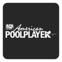 Custom American Pool Player - White Square Sticker