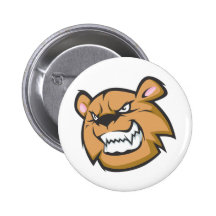 Custom Angry Bear Cartoon Logo Pin