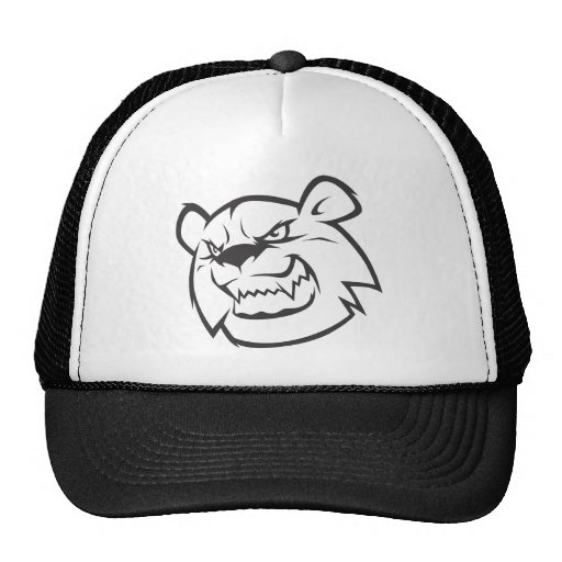 Custom Angry Bear Outline Logo Trucker Hat | Zazzle