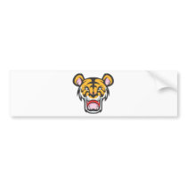 Custom Angry Tiger Cartoon Bumper Sticker