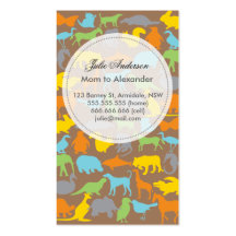 Custom animal mommy card business card