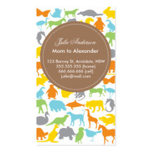 Custom animal mommy card business card templates