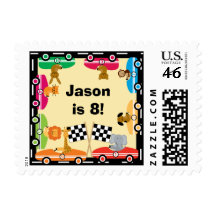 Custom Animal Racers Postage Stamps