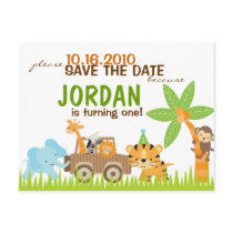 Custom Animal Safari Save The Date Post Card